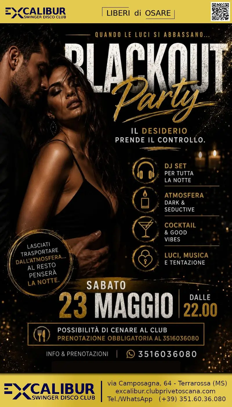 Swinger club prive evento Blackout Party